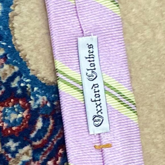 OXXFORD CLOTHES Tie (Pink, Stripes, Silk) - Picture 2 of 2